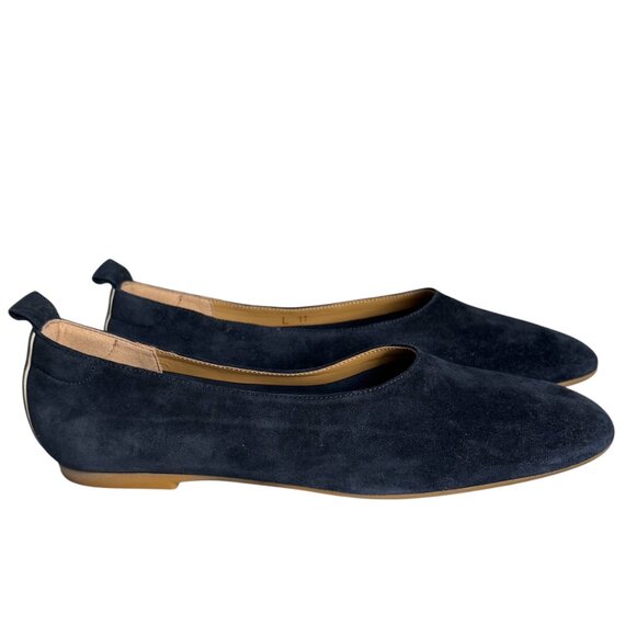 NIB Everlane The Day Glove Flat Heel Woman's sz 11 Suede Navy Blue Narrow Fit - Picture 5 of 12